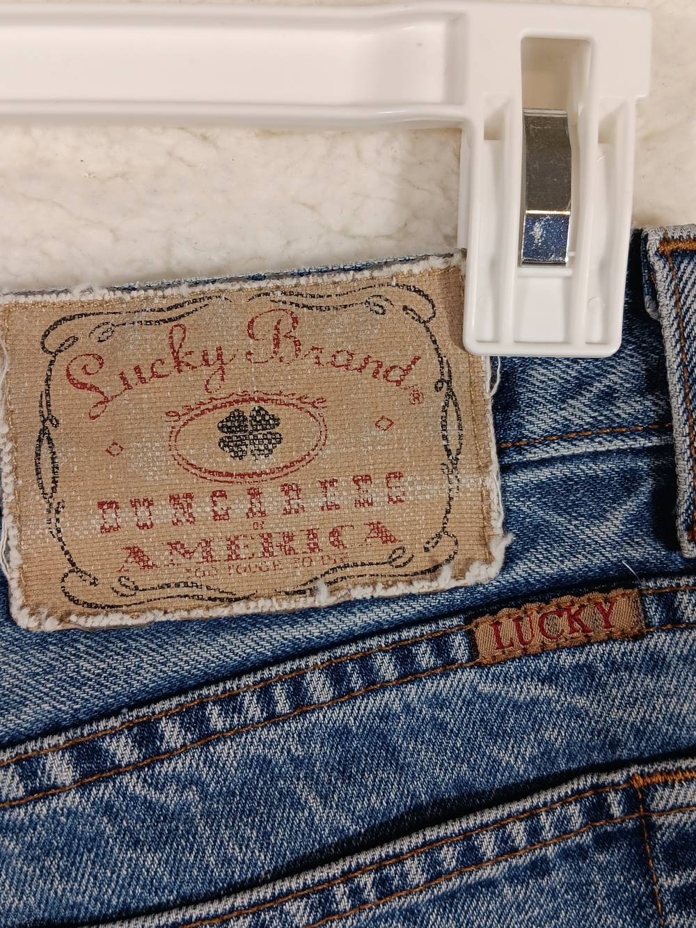 Vintage Lucky Brand Jeans Mens 34x30 Blue Denim Bootleg Button Fly Distressed - Picture 9 of 15